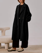 Oversized Camel Blend Coat - Black, S image