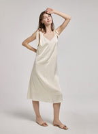 Knotted Strap Dress - Cream, S image