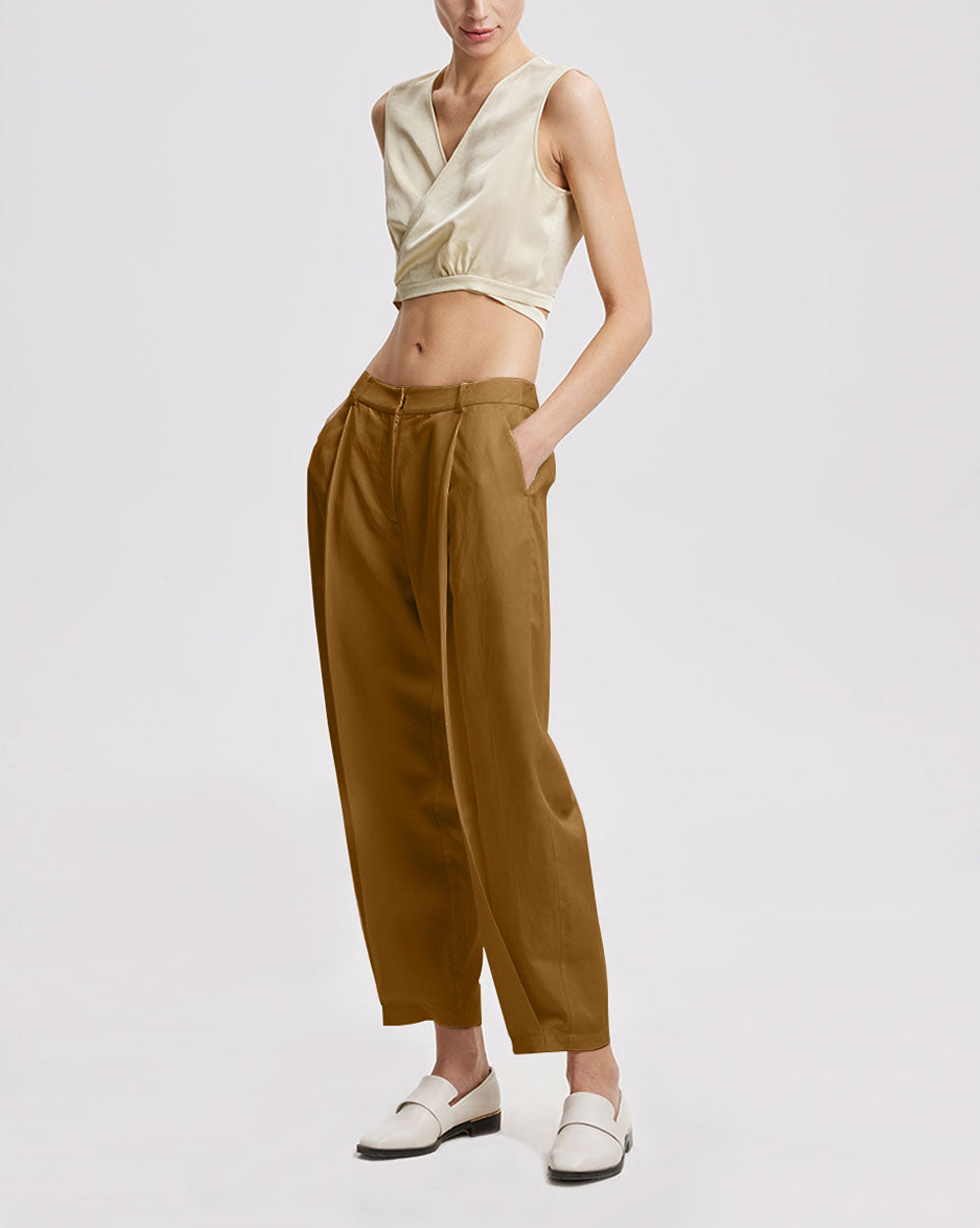 Linen Tapered Pants - Ginger, XL image