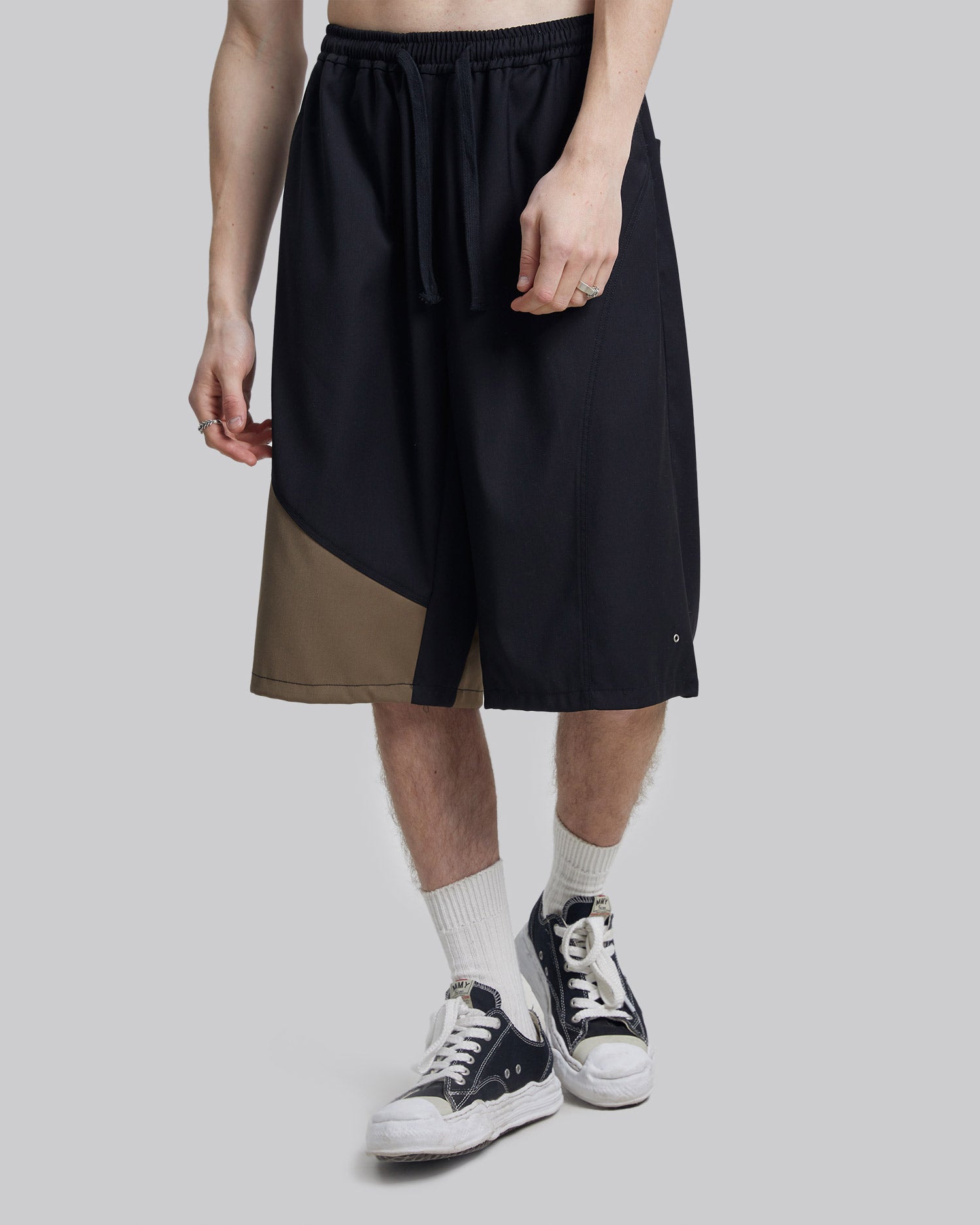 Two-Tone Draping Shorts image 2