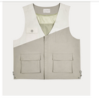 1 × Paneled Utility Vest - Greige, S image