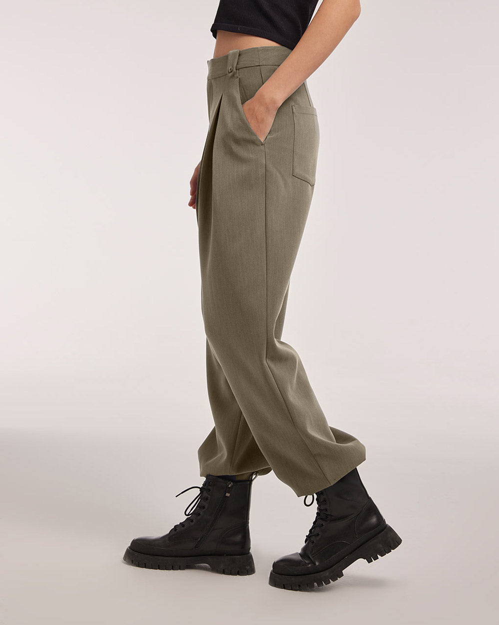 Belt Pleated Pants image 2