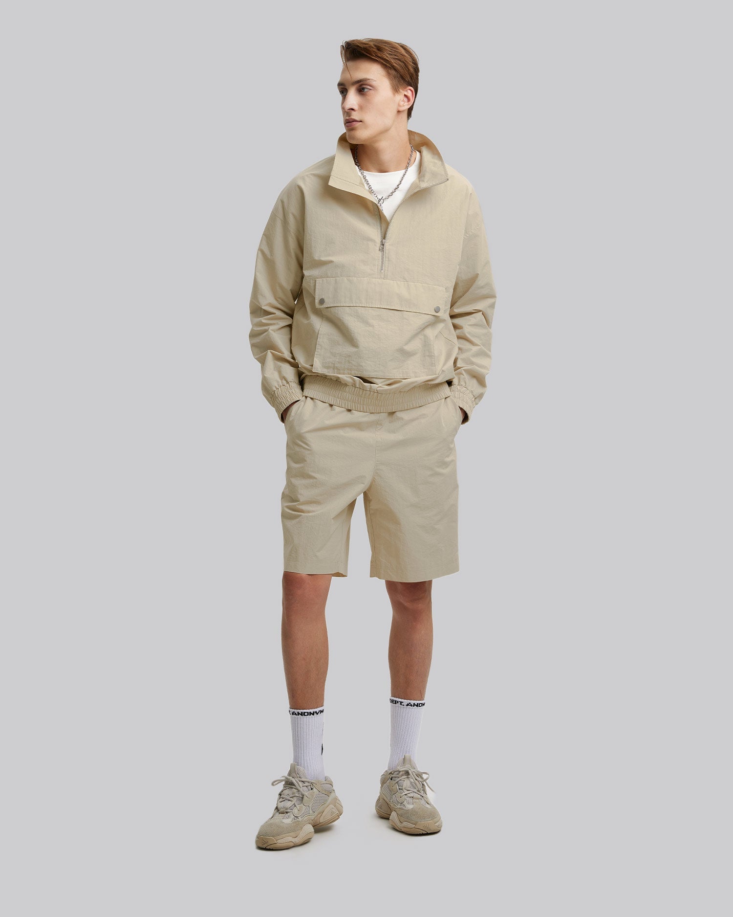 Comfy Plain Shorts - Oatmeal, XL image