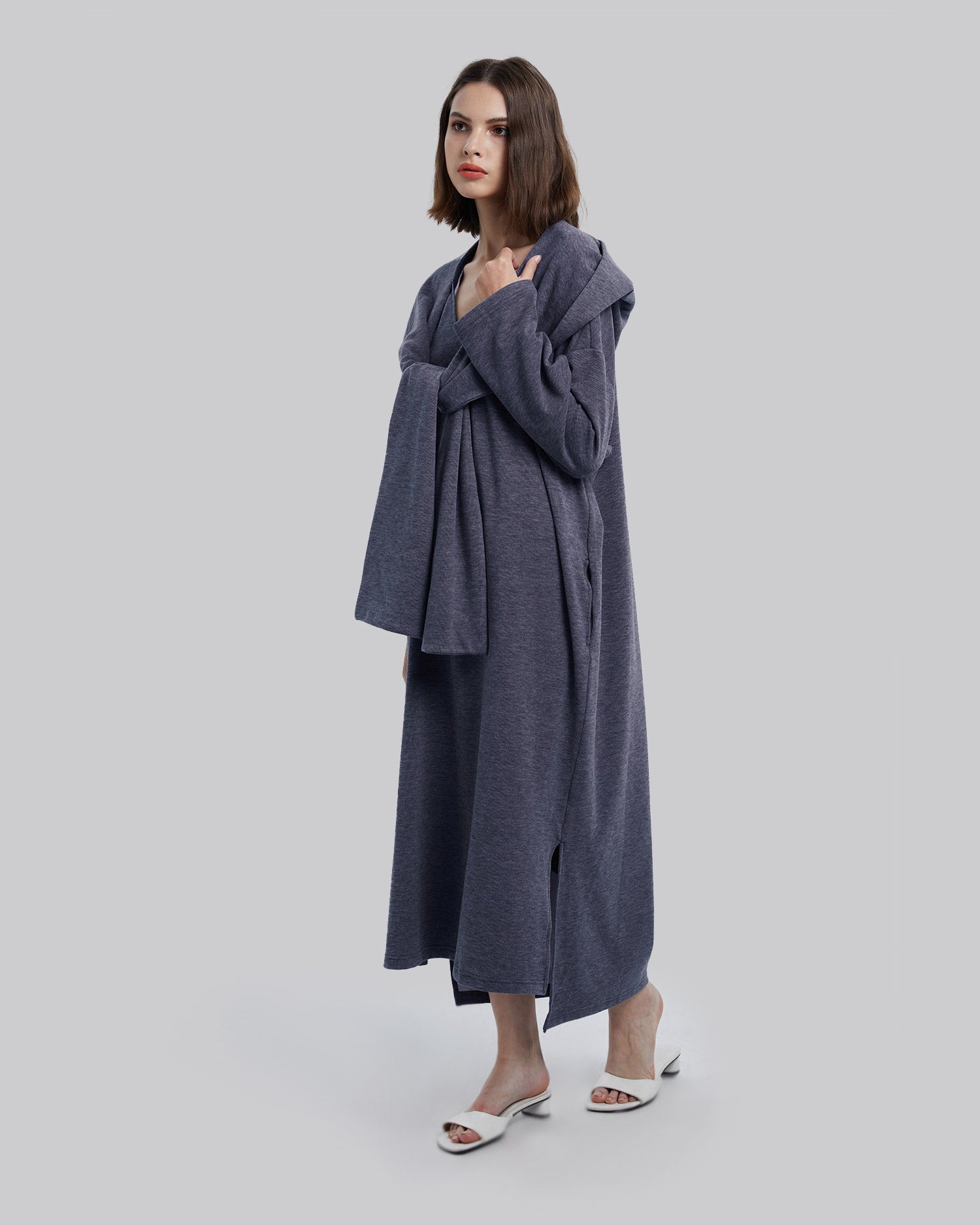 Lounge Dress With Hooded Scarf image 3