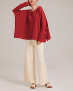 Pure Cashmere Batwing Sleeve Crew Sweater - Night Shadz, XXL image