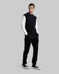 Faux Two-Piece Sweater - Black, S image