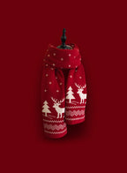 Christmas moose pattern faux cashmere scarf - DarkRed, OS image