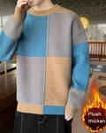 Knitted Colorblock Crew Jumper - Sky Blue, L image