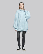 Tie-Dye Balloon Sleeve Turtleneck Sweatshirt - Breeza Blue, XXL image