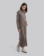 Side Slit Woolen Hoodie Set image 2