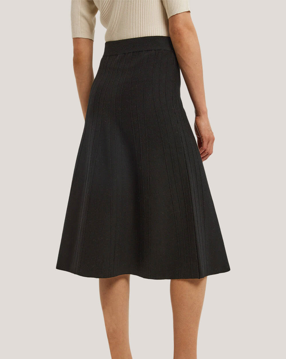 Stripe Knitted Midi Wool Skirt image 4