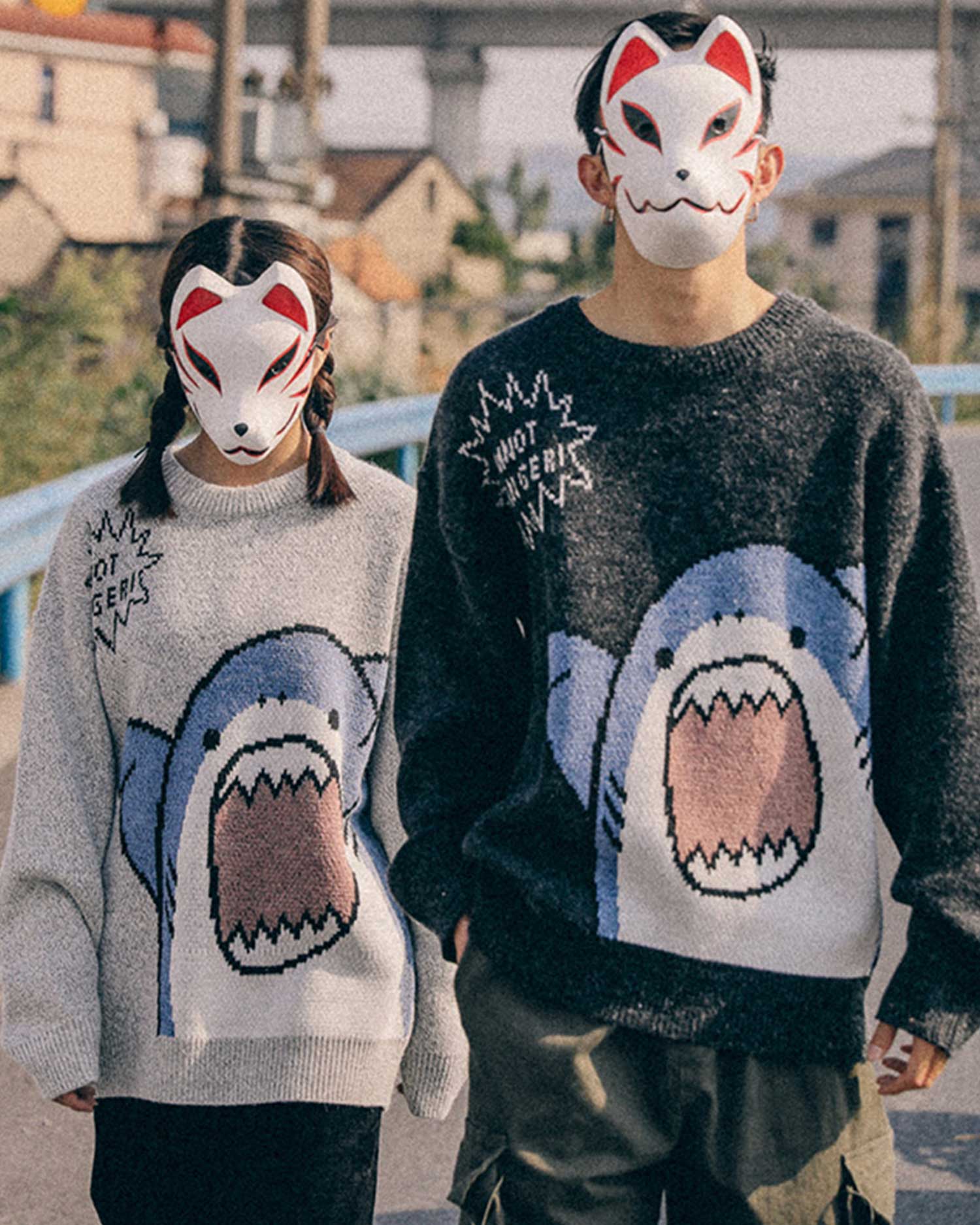 Knitted Crewneck Shark Jumper image 0