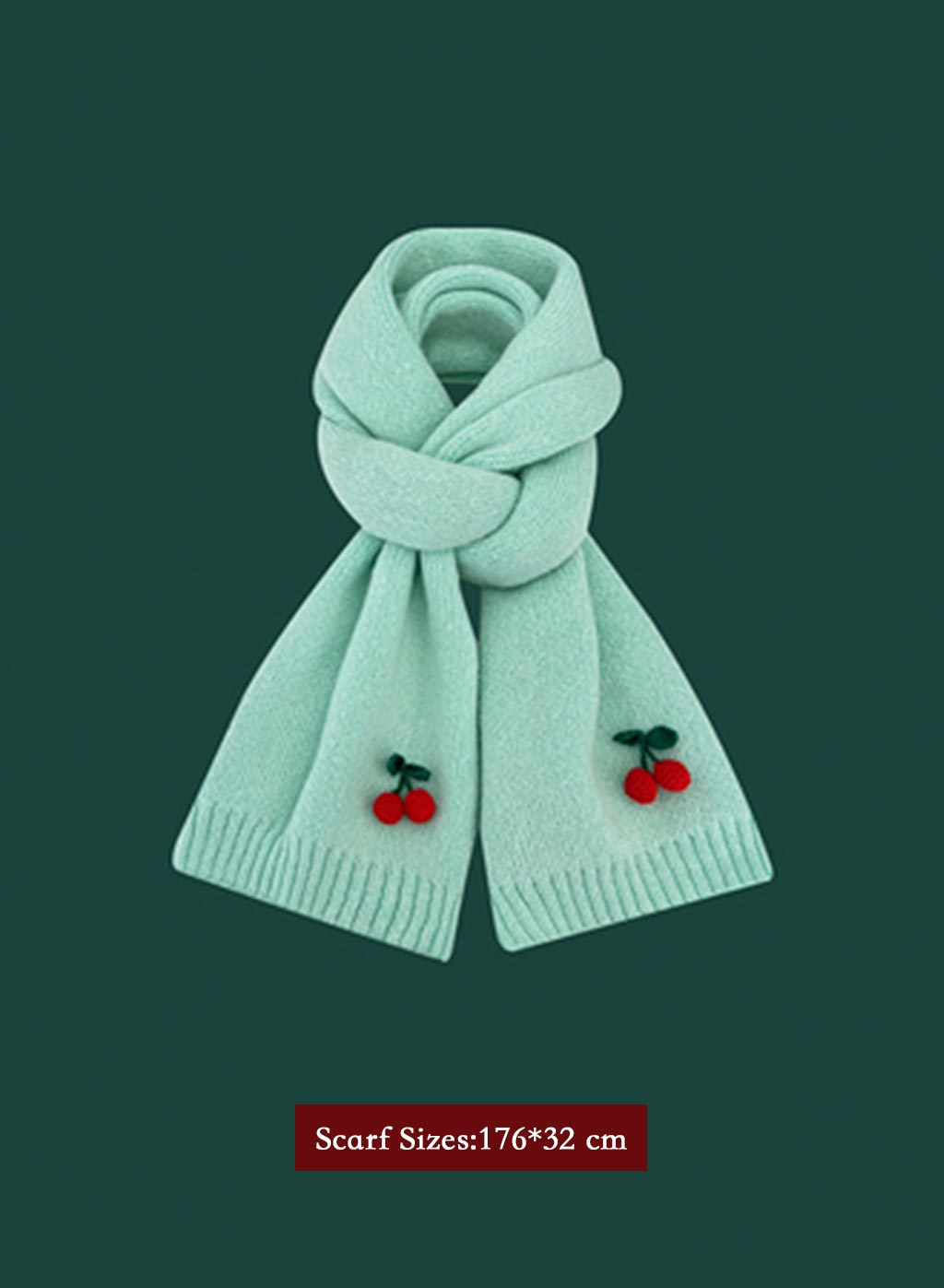 Winter Retro Warm Christmas Plaid Scarf - LightCyan, OS image