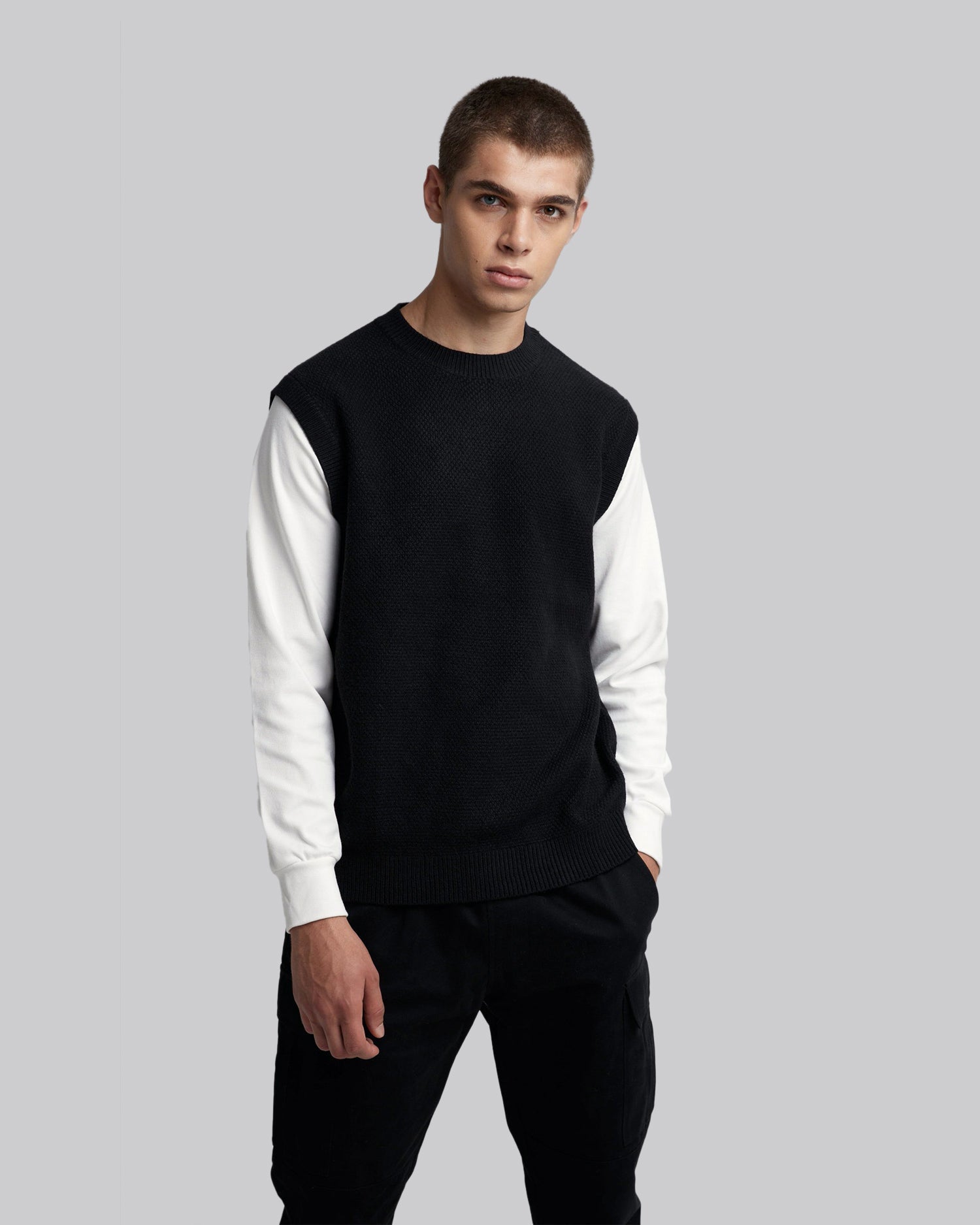 Faux Two-Piece Sweater image 2