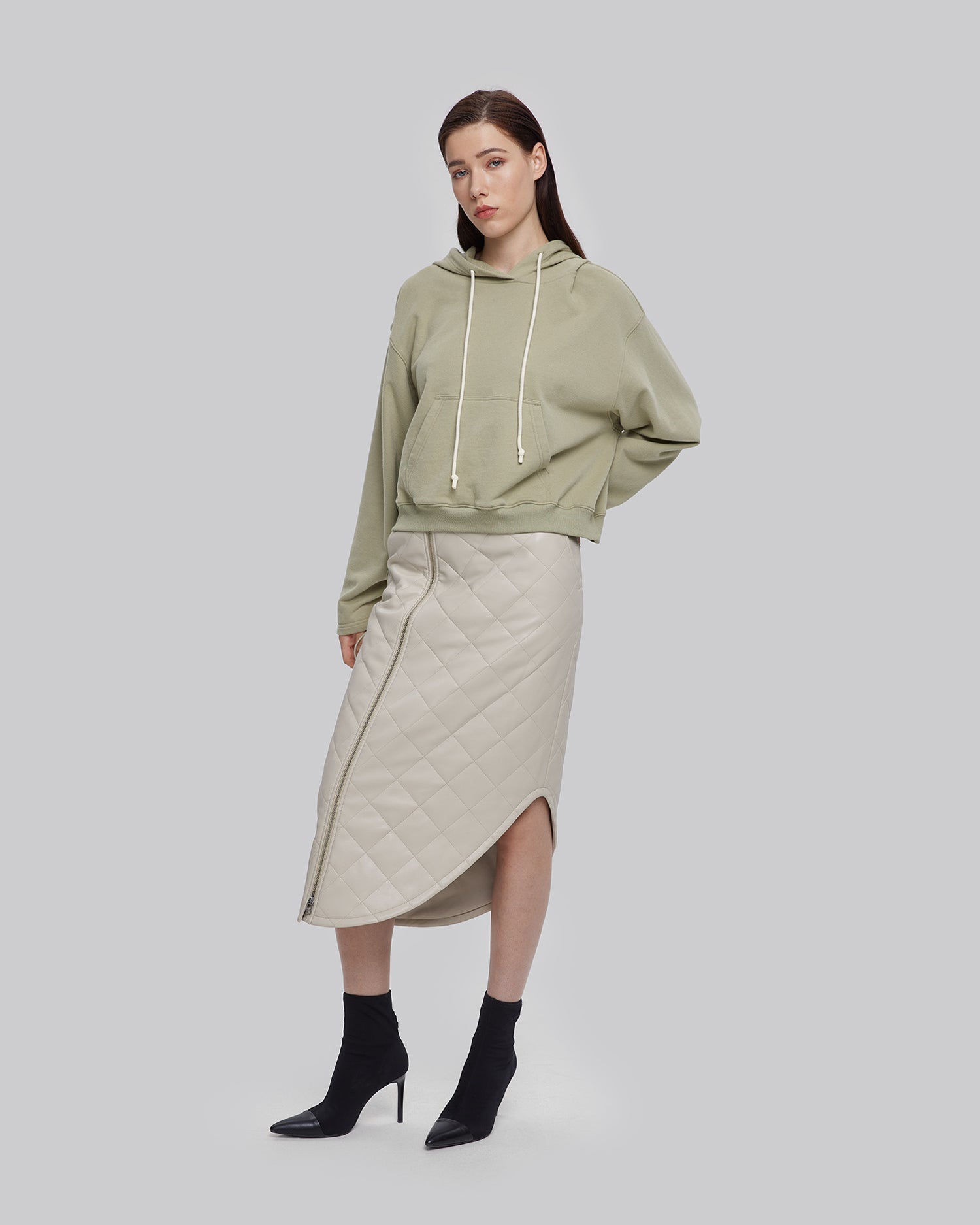 Adjustable-Sleeve Hoodie - Moss Green, S image