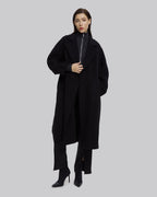 Wool Notched Lapel Coat - Black, S image
