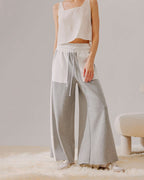 Drawstring Wide Leg Paneled Pants image 1