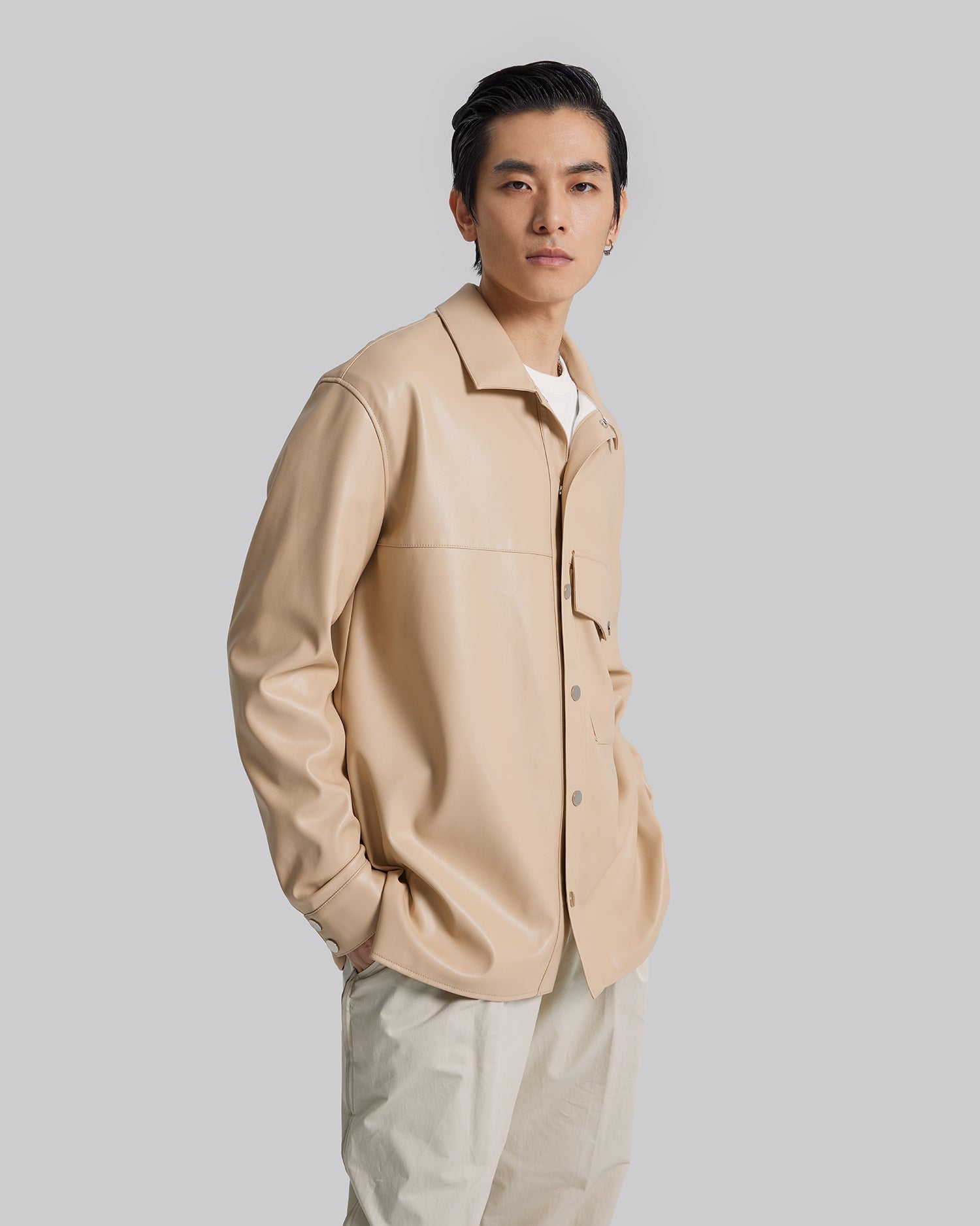 Pristine Faux-Leather Outer-Shirt image 4