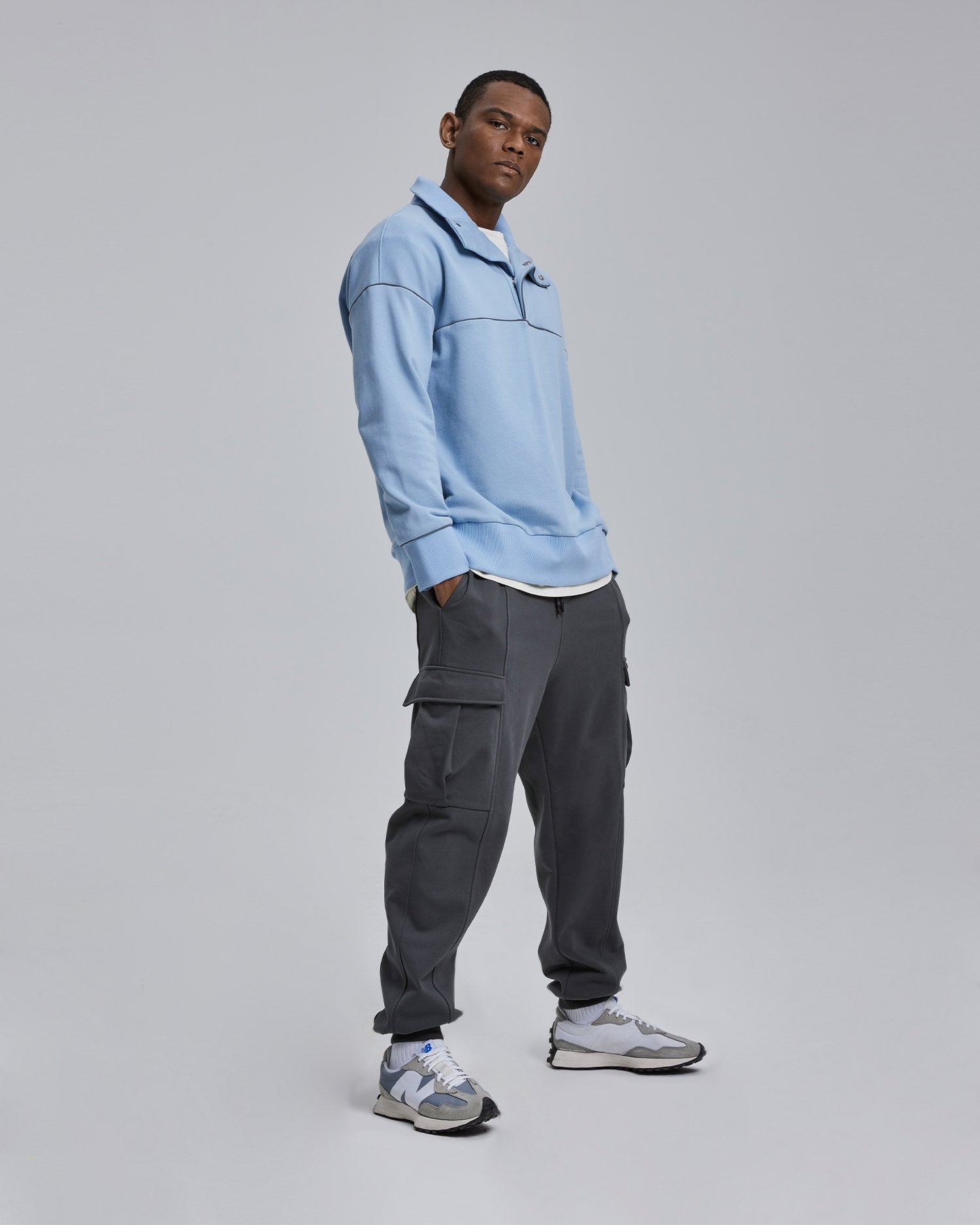 High Neck Wind Breaker - Baby blue, L image