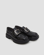 Chic Square Toe Loafers - 5, Midnight Black image