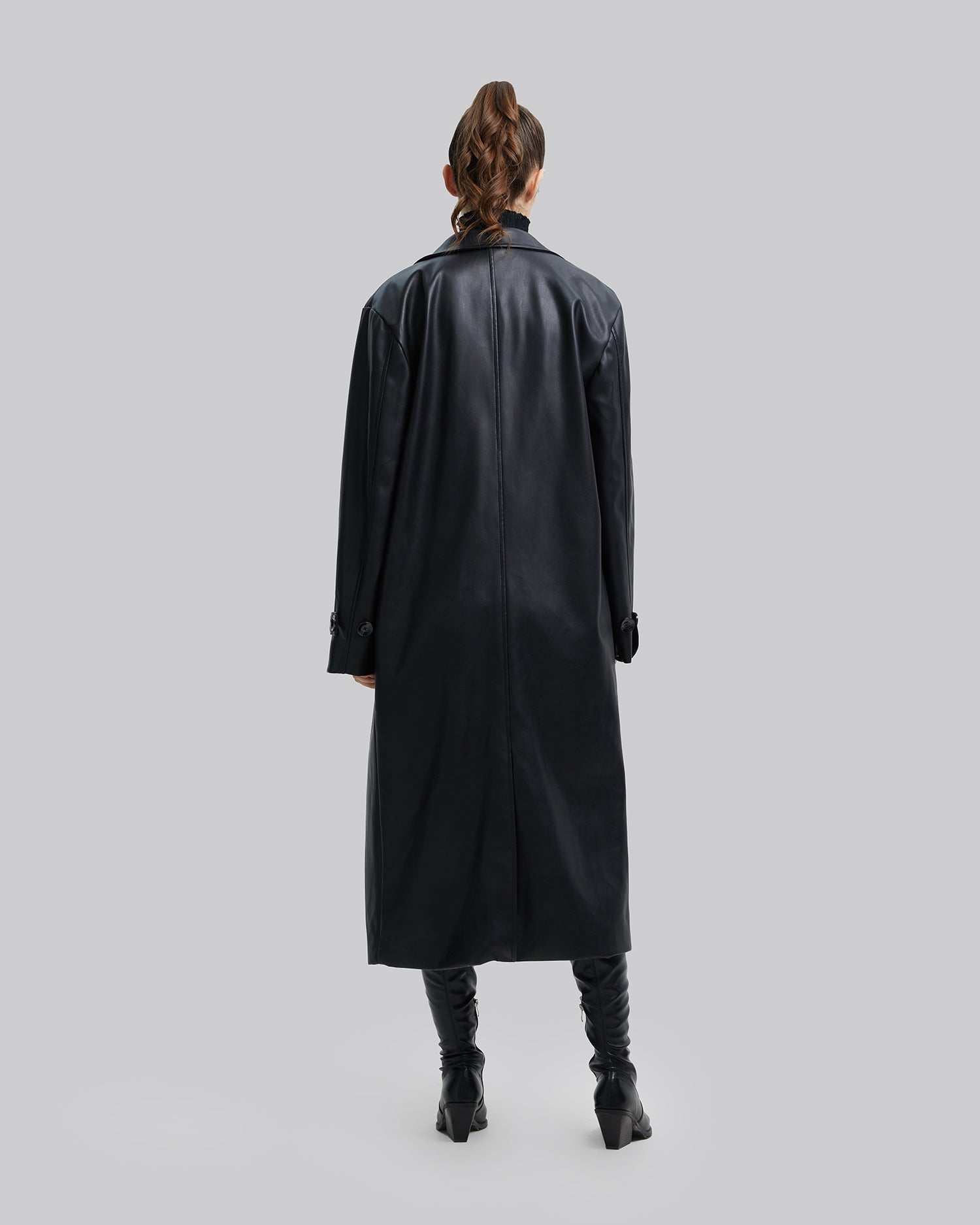 Faux-Leather Long-Coat image 4