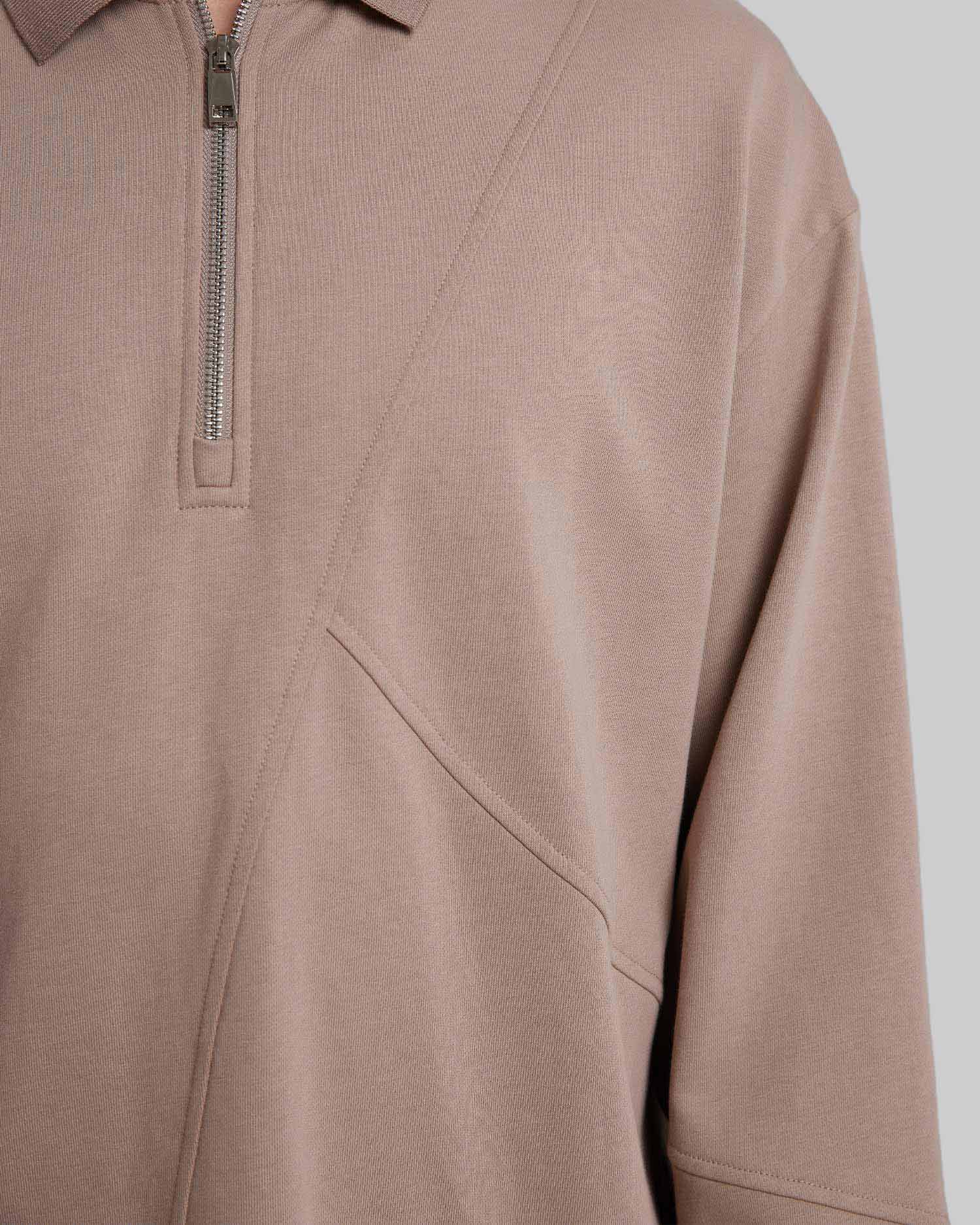 Zippered Polo Shirt with Splits image 5