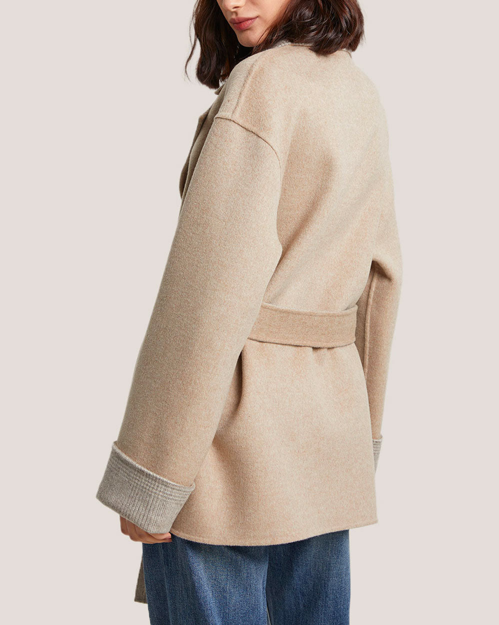 Patchwork-Detail Two-Tone Reversible Wool Coat image 4