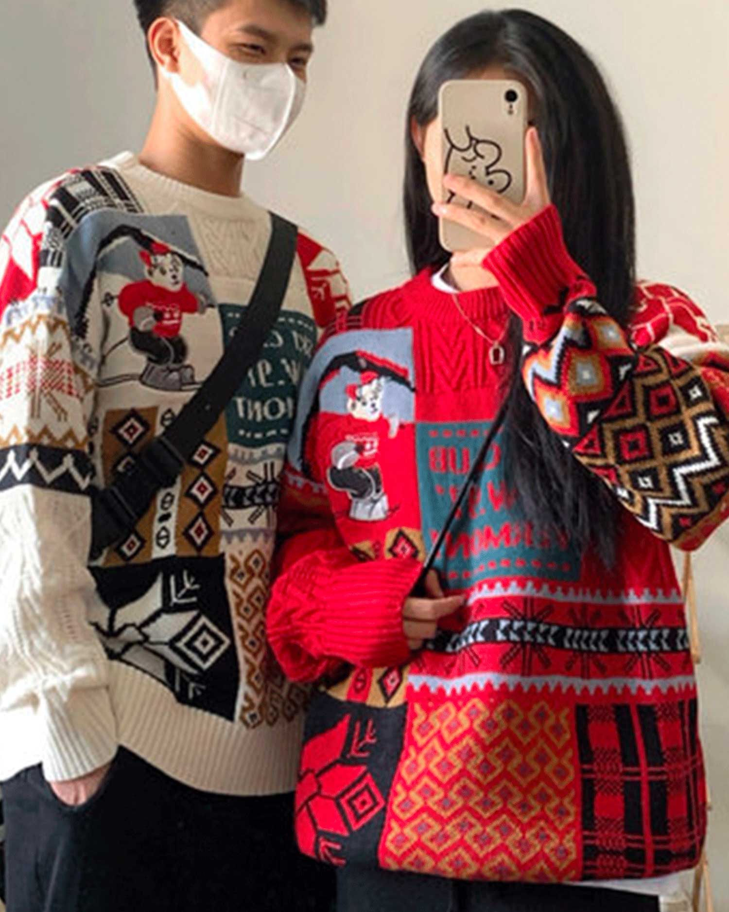 Vintage Cable-Knitted Crew Jumper - Scarlet Red, XXL image
