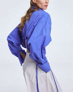 Cropped Drawstring Cotton Shirt image 2