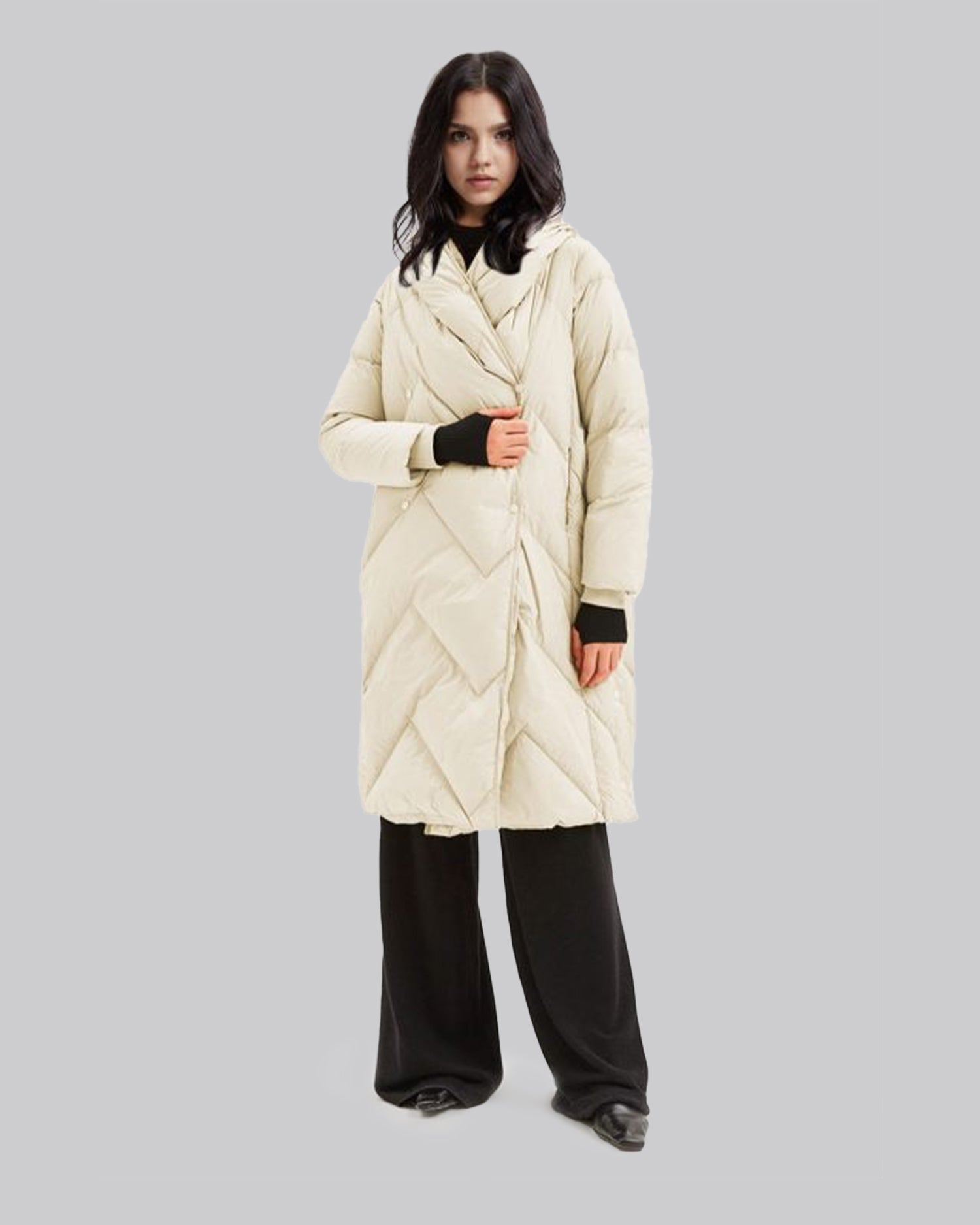 Duck Down Long Jacket - Ivory, XXS image