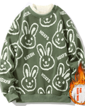 Rabbit Cotton Crewneck Sweatshirt - Olive, L image