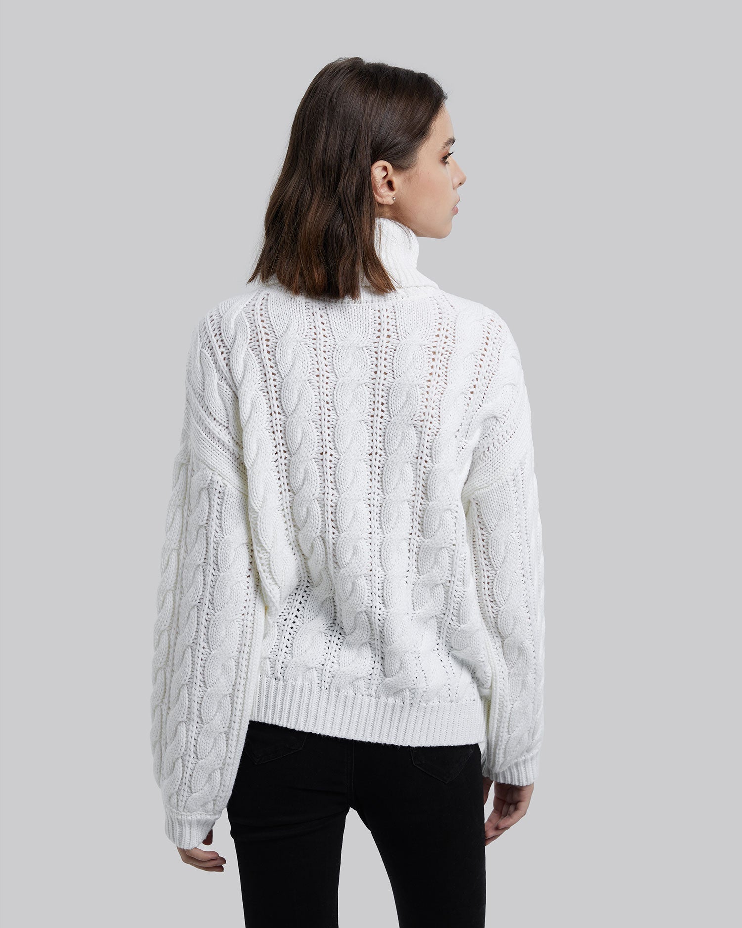 Turtleneck Cable Knit Sweater image 4