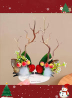 Special Christmas moose headdress - Burgundy Red, OS image