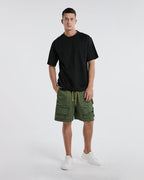 Oversized Workwear Shorts With Pockets - Green, M image