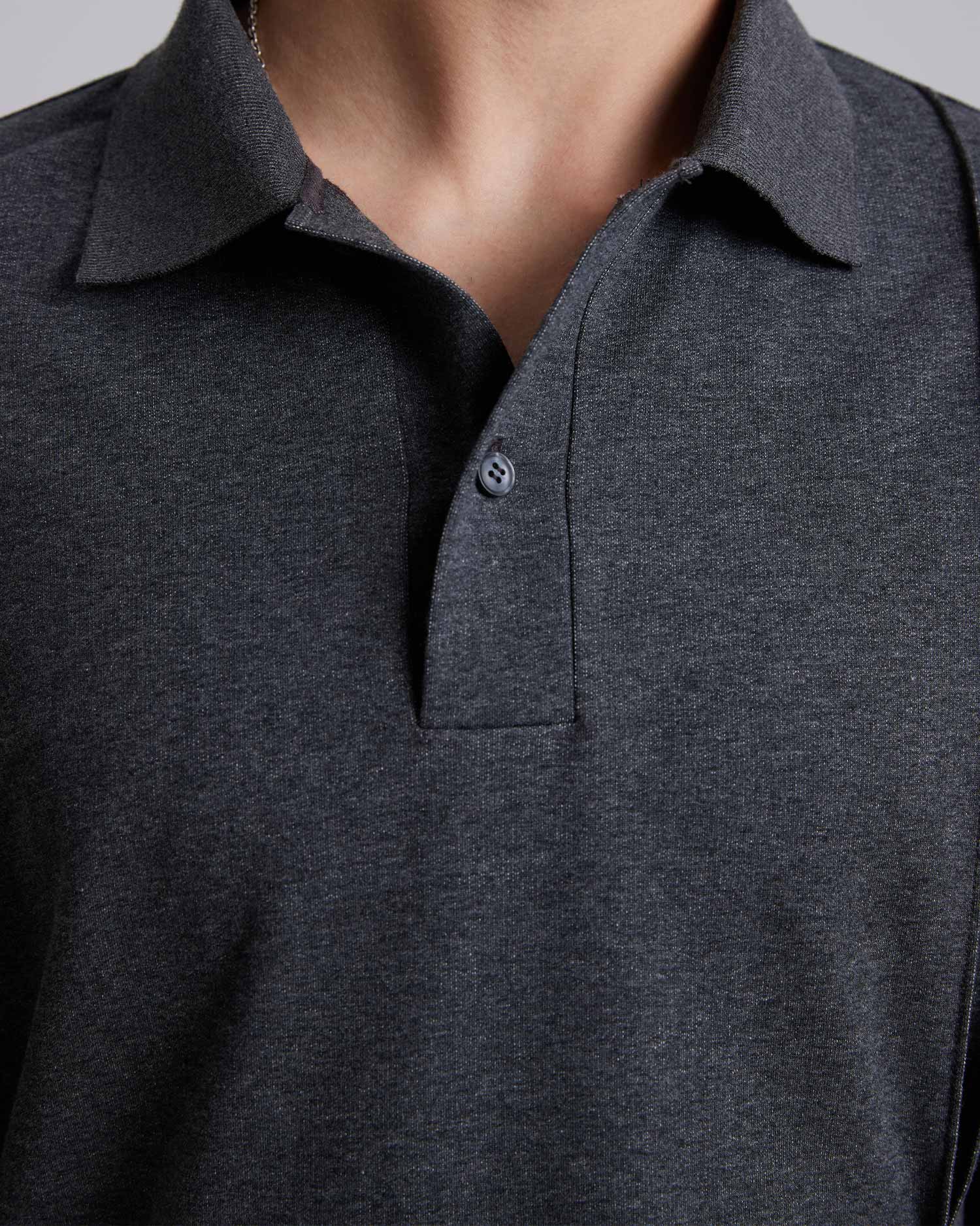 Plain Polo Shirt with Buttons image 3