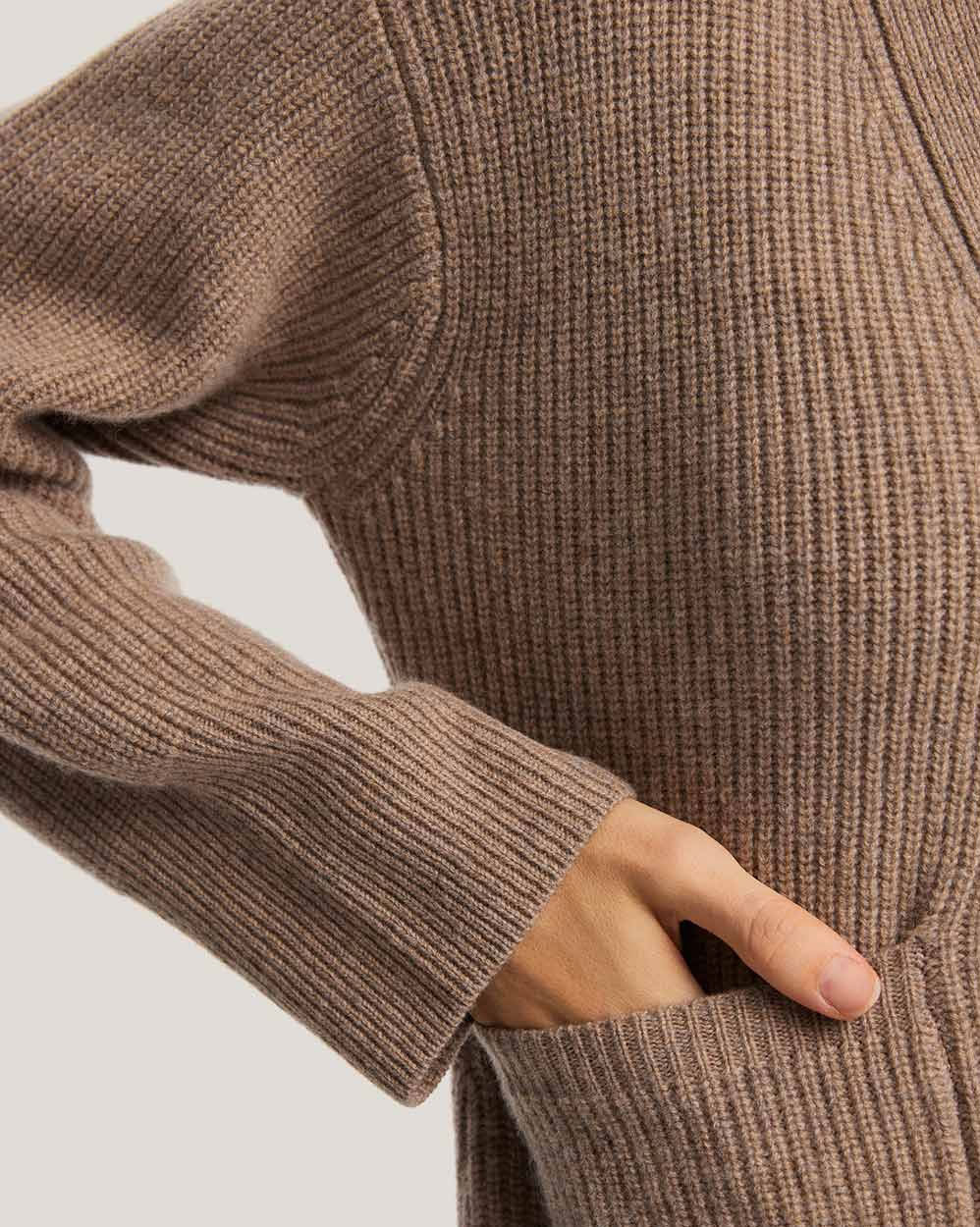 Buttoned Fine Knit 100% Wool Cardigan image 6