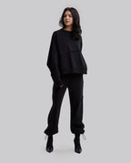 Paneled Over-Size Sweatshirt - Black, L image