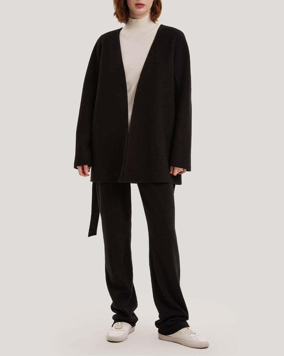 V Neck Cashmere Wrap Coat image 0