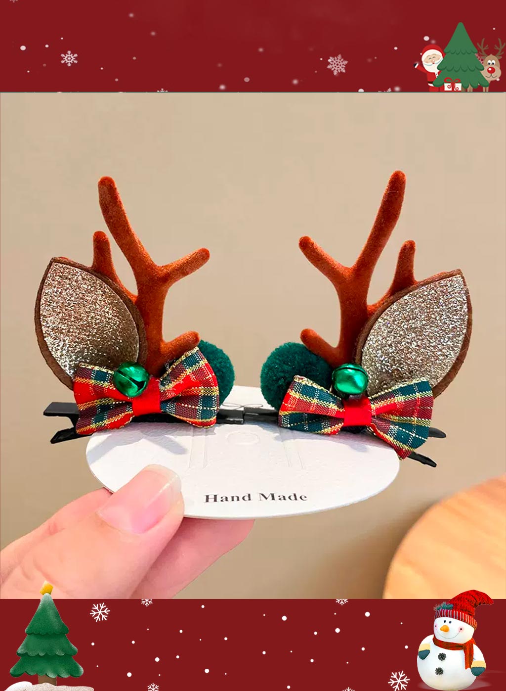 Special Christmas moose headdress - Saddle Brown, OS image
