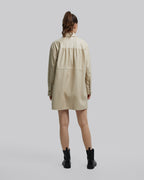 Beige Buttoned Long Jacket image 4