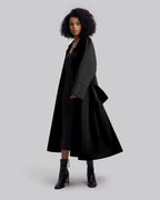 100% Wool Single Breasted Coat - Black, M image