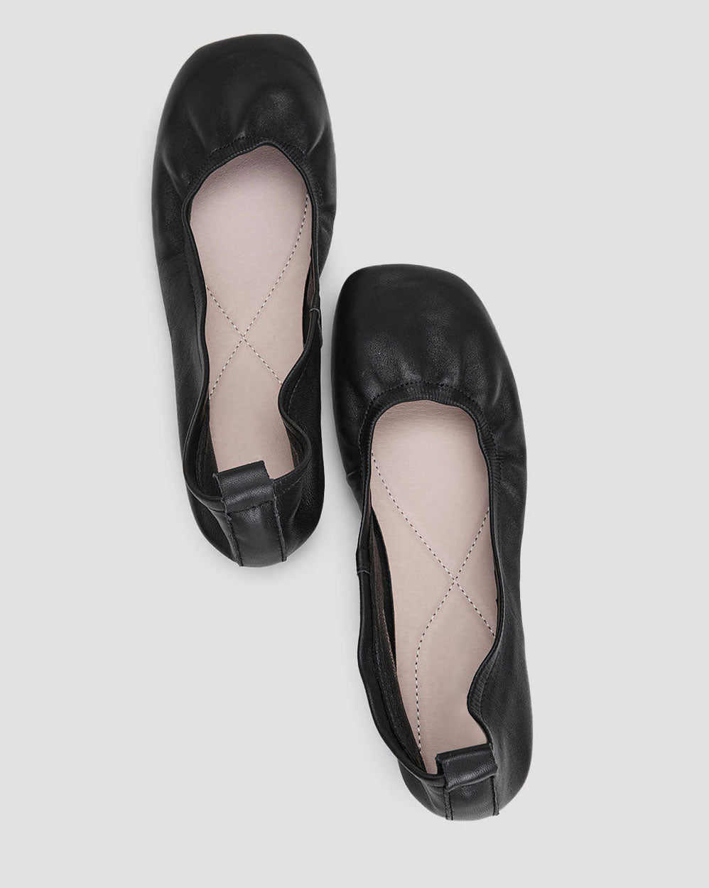 Squared Toe Flats - Black, 6 image