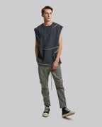 Raw Edge Sleeveless Top - Charcoal, M image