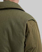 Army Green Contrast Puffer Jacket image 5
