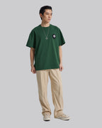 Crewneck Patchwork T-Shirt - DarkGreen, S image