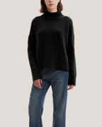 Turtleneck Wool-Yak Blend Sweater - Black, XXXL image