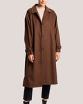 Belted Button Front Long Wool Coat image 0