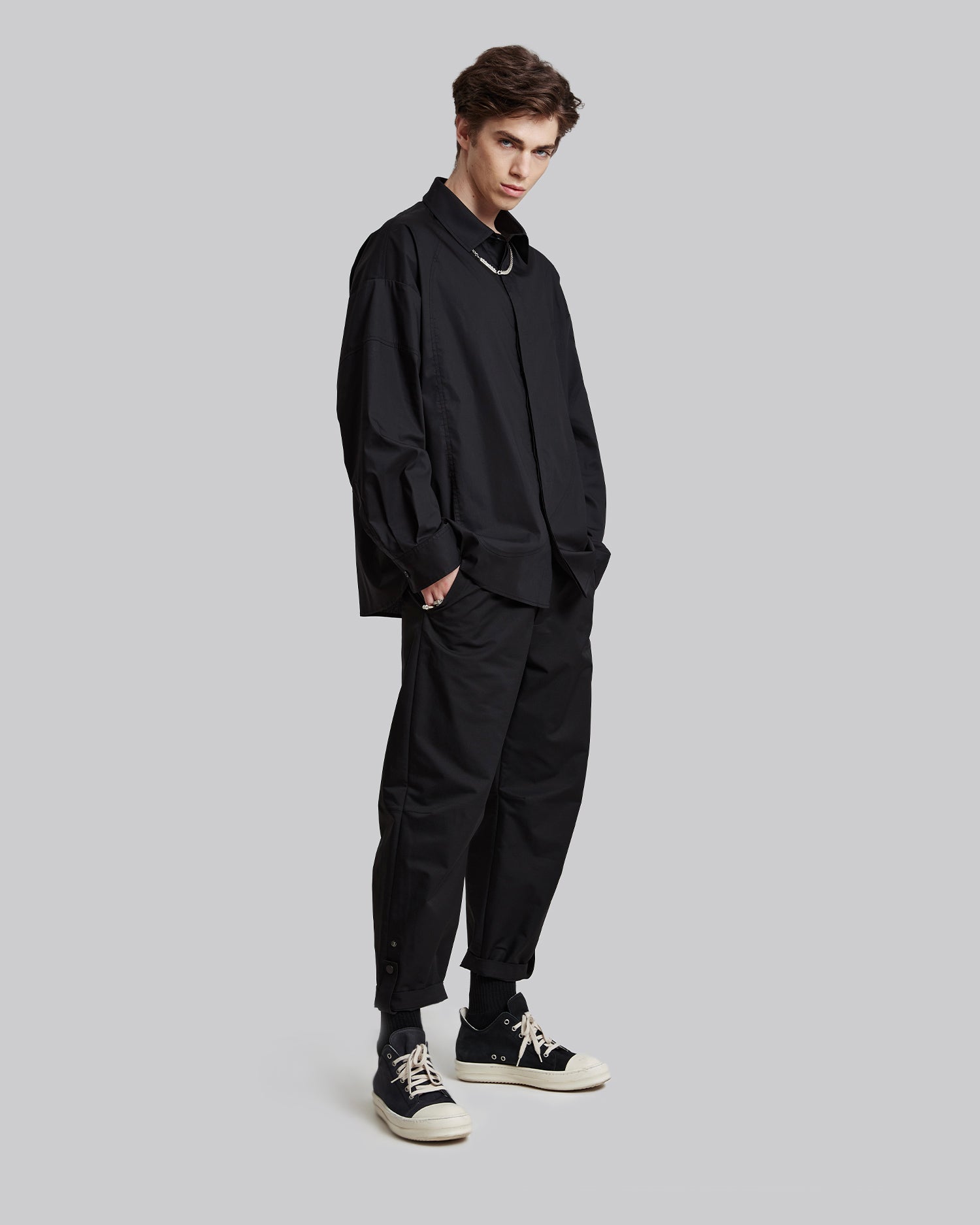 Ankle-Adjustable Pants - Black, L image
