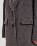 Single-Breasted Back Vent Long Wool Coat image 4