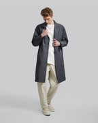 Diamond-Shape Pocket Long Coat - Grey, L image
